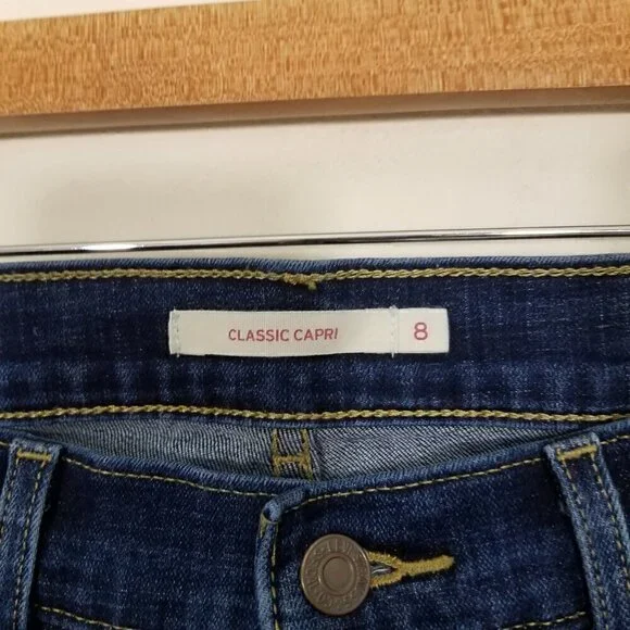 Levi's Classic Crop Stretch Jeans Blue Size 8 - Picture 4 of 8